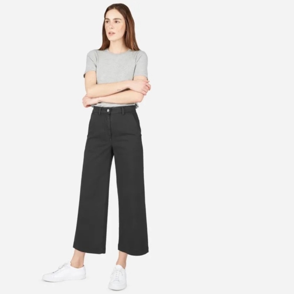 Everlane the Wide Leg Crop pants in Black size 00